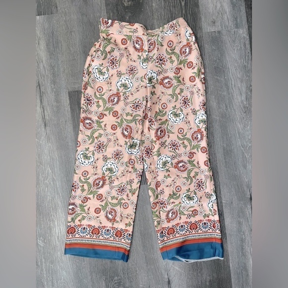 Anne Klein Boho Paisley Silk Pants Pockets size 0 but fit size 4… - Picture 2 of 4